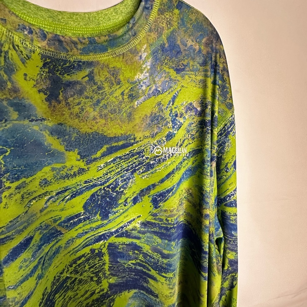 Magellan Outdoors Long Sleeve Tee Green and Blue - Picture 4 of 11